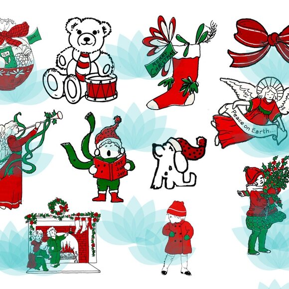 Lot 50 Christmas Die Cuts Unique Junk Journal Scrapbooking Supplies Ephemera u - Picture 10 of 12